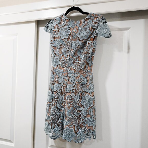 Dress the Population Small Blue Lace Juliette Lace Crochet Romper - Picture 7 of 8